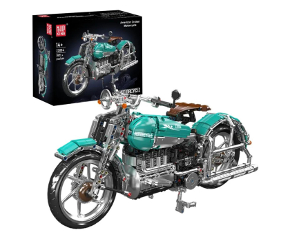 Zabawka edukacyjno-interaktywna Mould King Klocki konstrukcyjne Amerykański Motocykl Typu Cruiser 1971